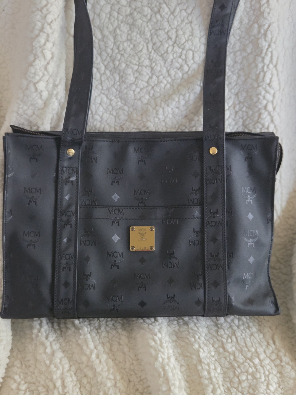 MCM Black Logo Tote Bag - Elegant Everyday Carry